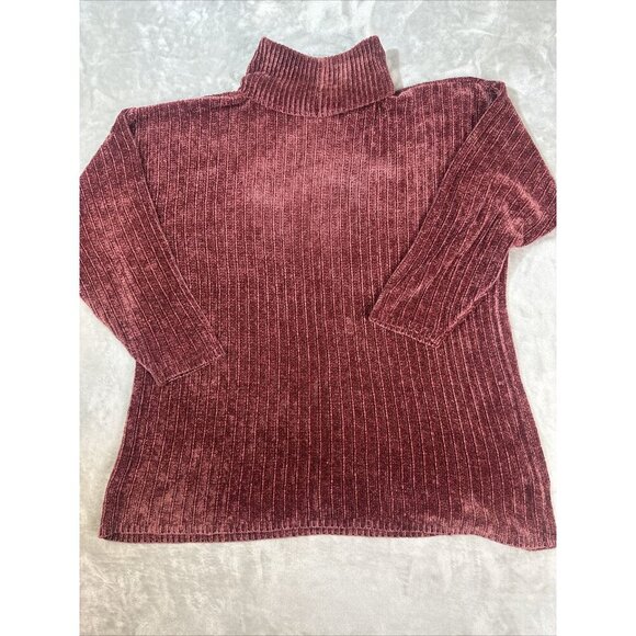 Women’s August Silk Knits Turtle Neck Sweater Catharine Lover Red Size Medium - Picture 13 of 14